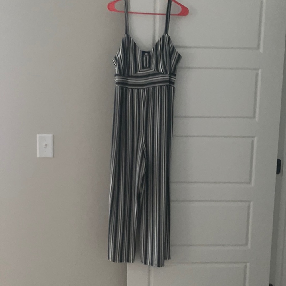 Black and white target jumpsuit